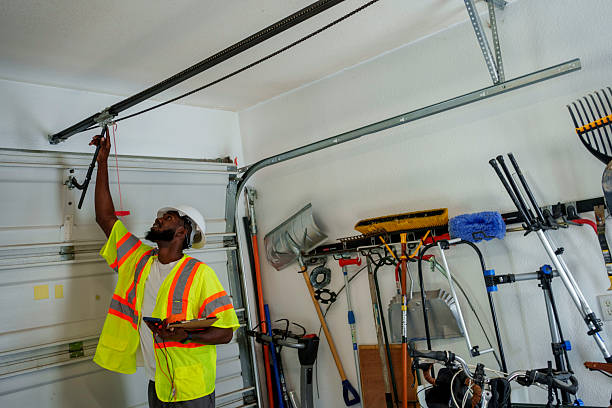 Professional Garage Door Roller Replacement technician working in Branford Center, CT